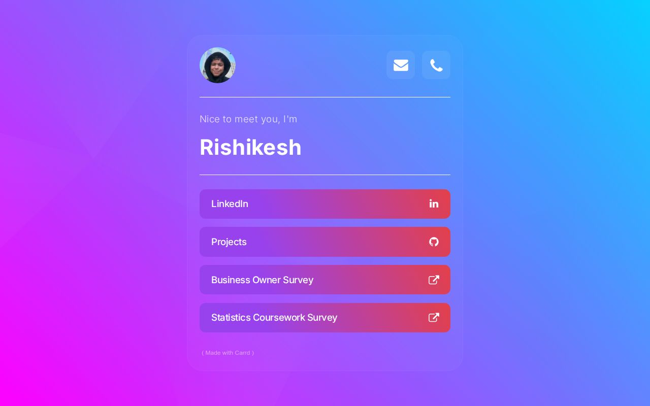 Carrd profile picture for @rishikesh